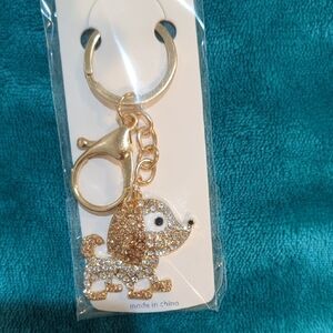 Gold and Silver Dog Keychain